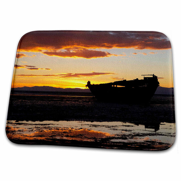 Dish Drying Mat - Janie Seddon Shipwreck, South Island, New Zealand-AU02 DWA5434 - David Wall Ships