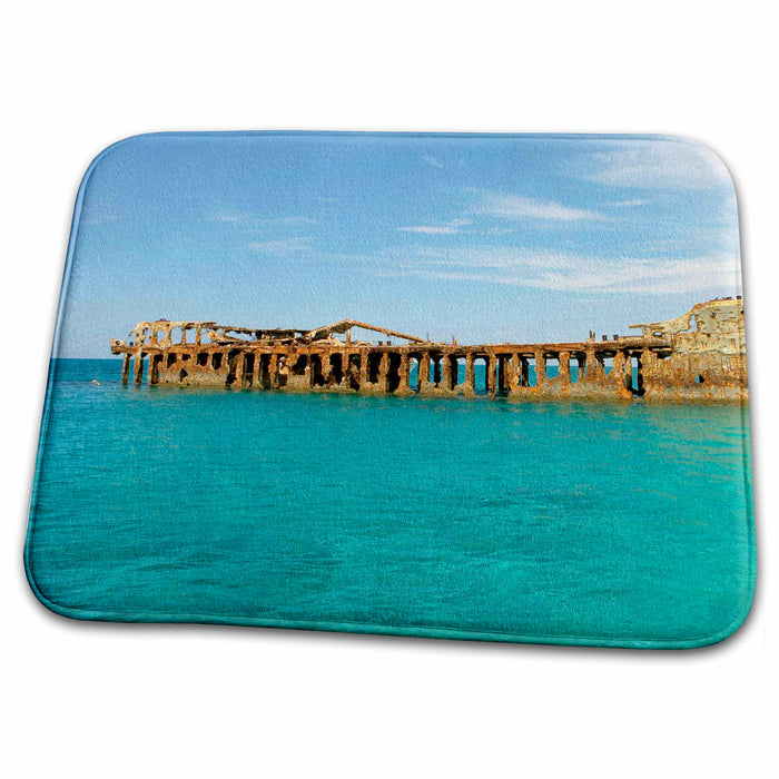 Dish Drying Mat - Cement shipwreck, Barnett Harbour, Bahamas-CA05 MPR0016 - Maresa Pryor Shipwrecks