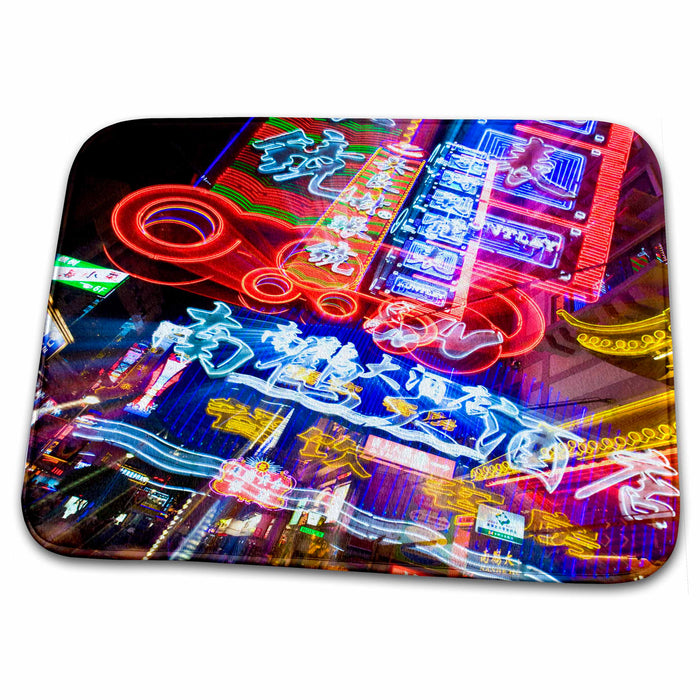 Dish Drying Mat - China, Shanghai, Nanjing Road, Neon signs -AS07 MGL0026 - Miva Stock Signs