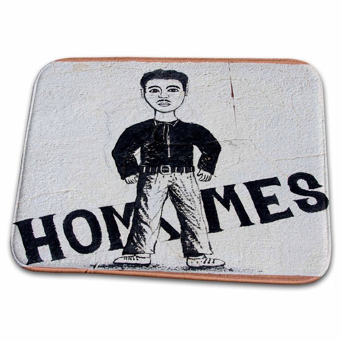 Dish Drying Mat - Mens Restroom Sign in Morocco, Africa-AF29 MME0065 - Michele Molinari Signs