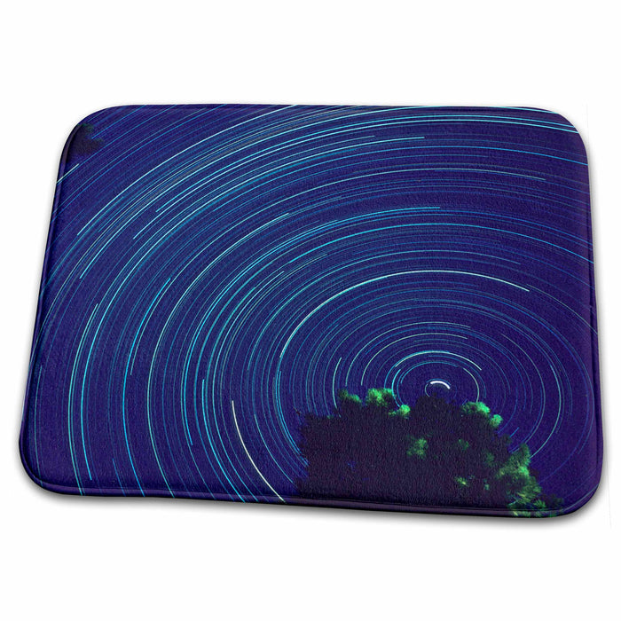 Dish Drying Mat - North Star night star tracks from earths rotation-AB01 MGI0008 - Mark Gibson Starry Skies