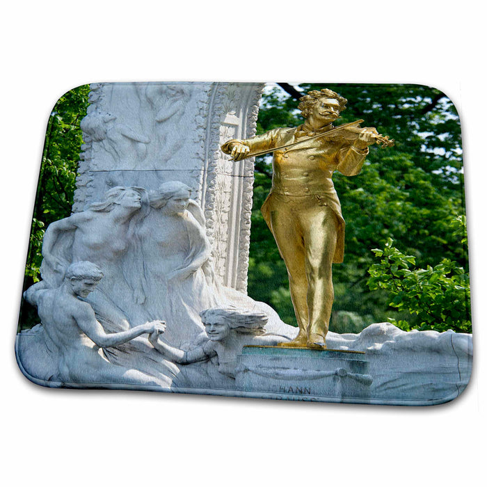 Dish Drying Mat - Austria, Vienna, Stadtpark Johann Strauss Monument-EU03 JEN0091 - Jim Engelbrecht Statues