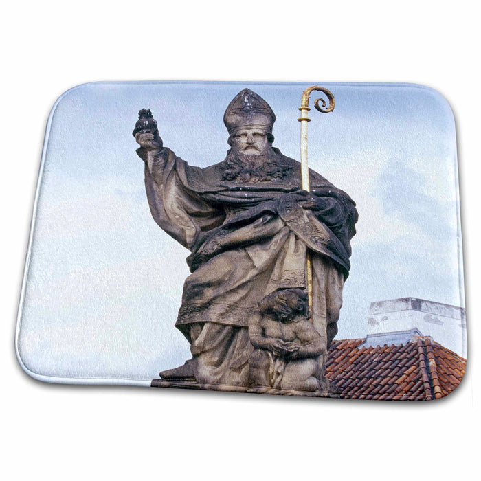 Dish Drying Mat - Czech Republic, Prague, Mala Strana, statue - EU06 THA0052 - Tom Haseltine Statues