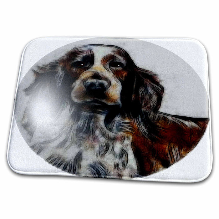 Dish Drying Mat - Welsh Springer Spaniel Dog Art Designs