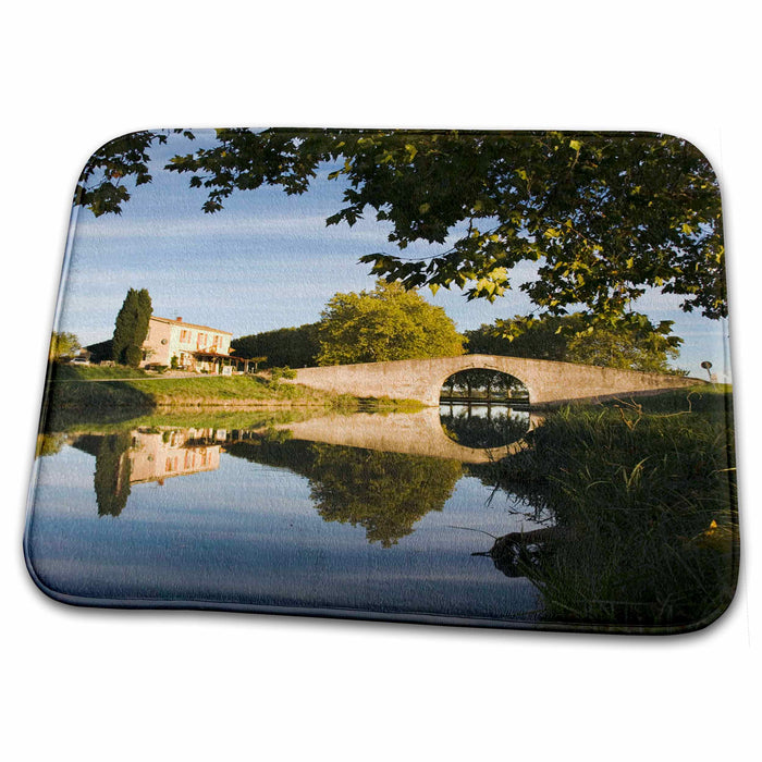 Dish Drying Mat - Bridge over Canal du Midi, Aude, Languedoc, France - EU09 DBN0601 - David Barnes Bridges