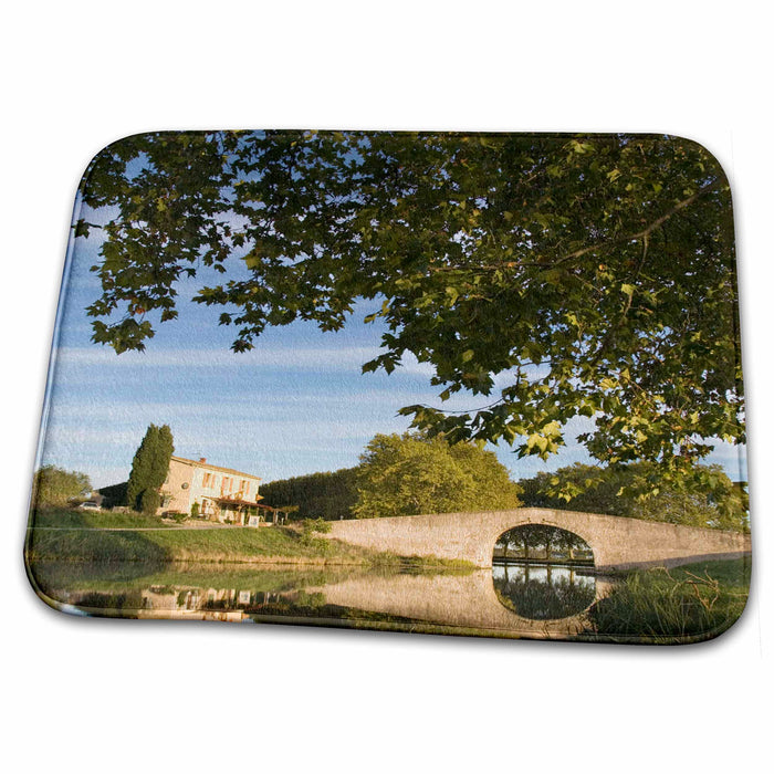 Dish Drying Mat - Bridge over Canal du Midi, Aude, Languedoc, France - EU09 DBN0602 - David Barnes Bridges