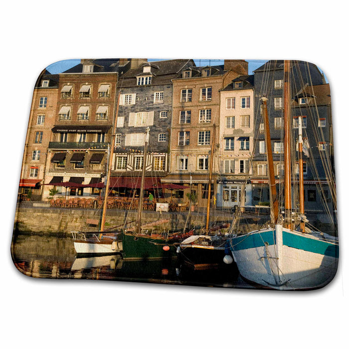 Dish Drying Mat - Old harbor, Honfleur, Calvados, Normandy, France - EU09 DBN0652 - David Barnes Harbors