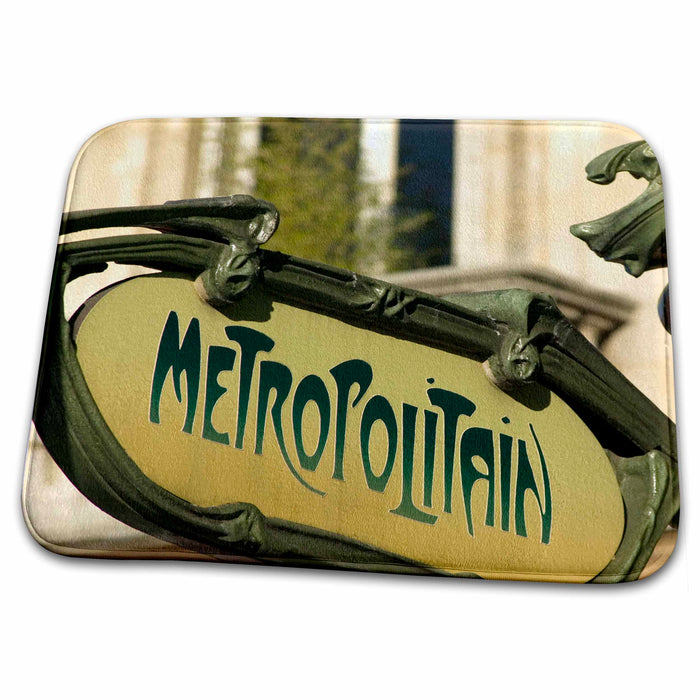 Dish Drying Mat - Metro entrance sign, Paris, France - EU09 DBN0677 - David Barnes Paris