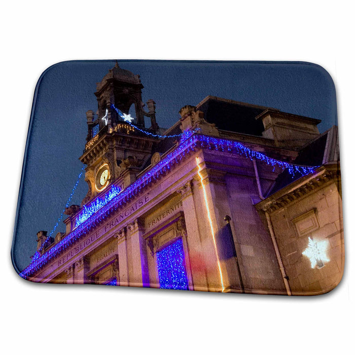 Dish Drying Mat - France, Paris, Marie de XXth, holiday lights - EU09 DBN0694 - David Barnes Holidays