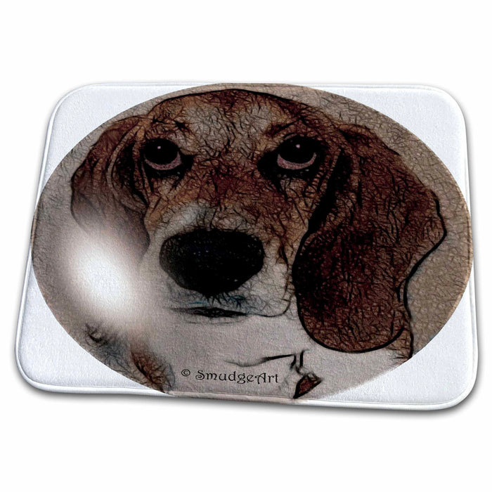 Dish Drying Mat - Basset Hound Dog Art Designs