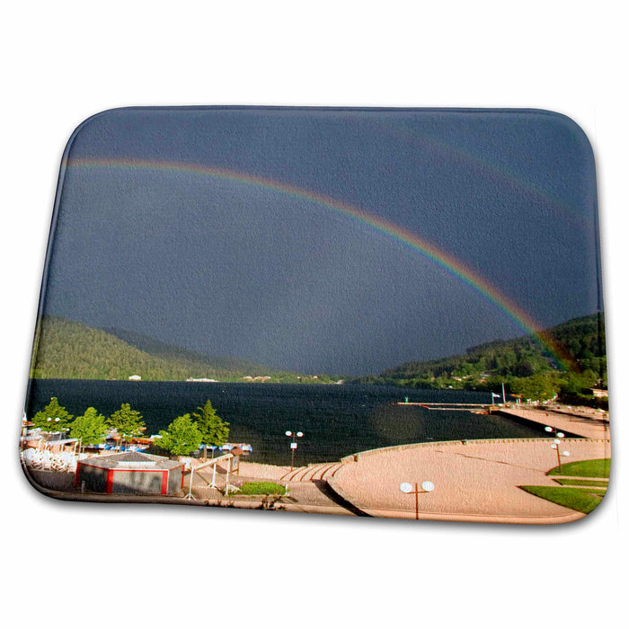 Dish Drying Mat - Rainbows at Lake Gerardmer, France - EU09 DFR0378 - David R. Frazier Rainbows