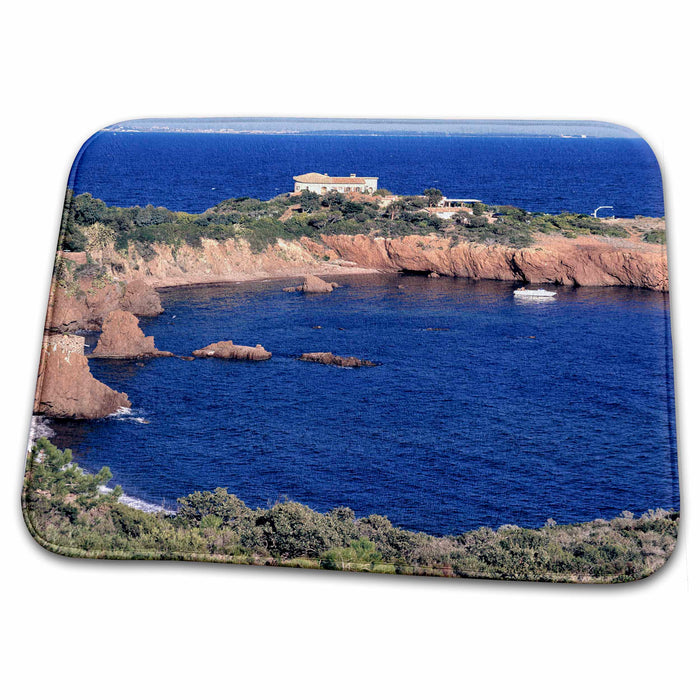 Dish Drying Mat - France, Riviera, Theoule-sur-Mer, Tile-roof house - EU09 RER0007 - Ric Ergenbright French Riviera