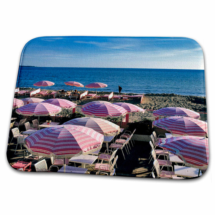 Dish Drying Mat - France, Cannes, Beach on the Riviera, Umbrellas - EU09 RER0008 - Ric Ergenbright French Riviera