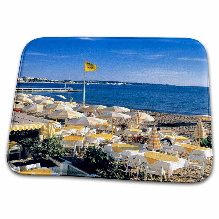 Dish Drying Mat - France, Cannes, Beach on the Riviera, Umbrellas - EU09 RER0009 - Ric Ergenbright French Riviera