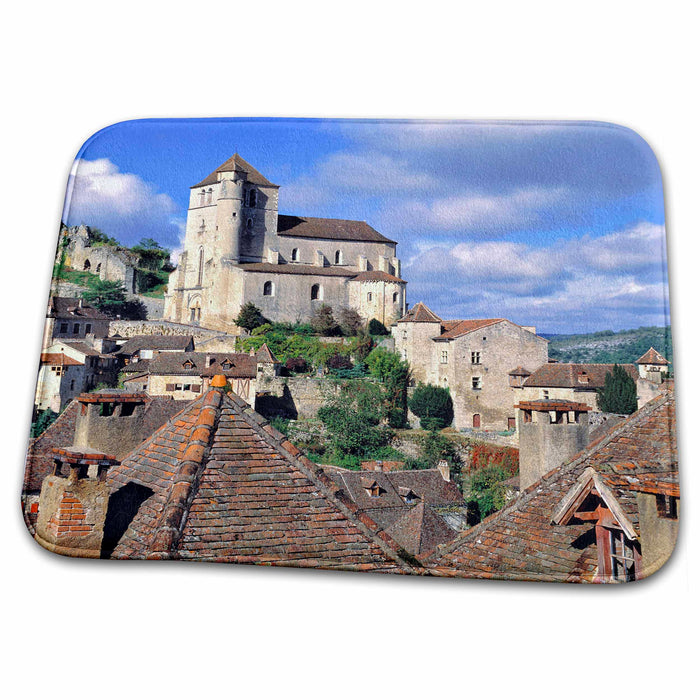 Dish Drying Mat - France, St. Cirq Lapopie, red-tiled rooftops - EU09 RER0075 - Ric Ergenbright France