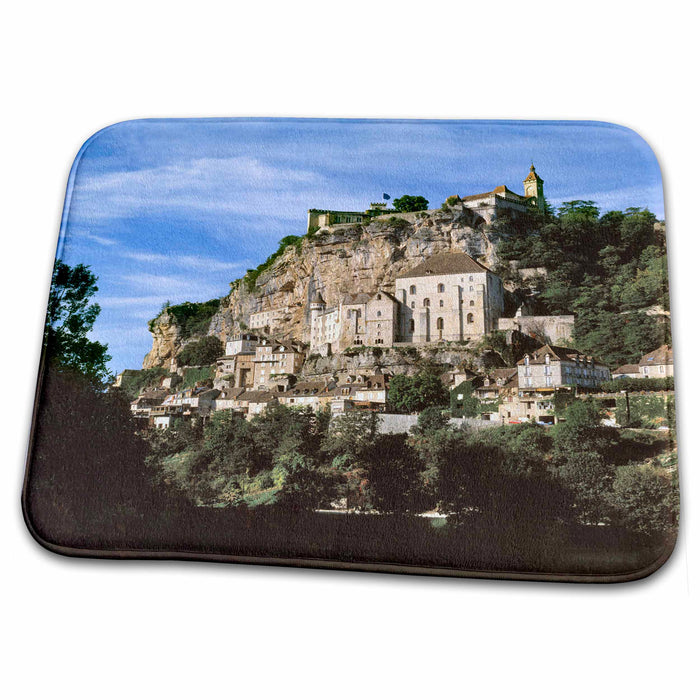 Dish Drying Mat - France, Rocamadour, cliff above the Alzou River - EU09 RER0078 - Ric Ergenbright France