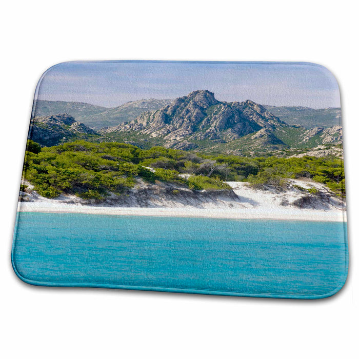 Dish Drying Mat - France Corsica Saleccio Beach, Desert des Agriates - EU09 SSM0170 - Scott T. Smith Corsica