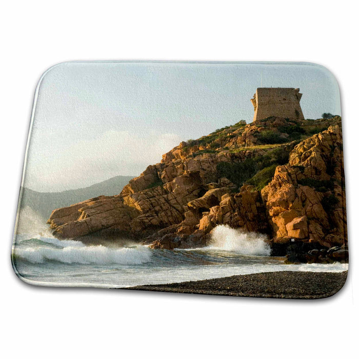 Dish Drying Mat - France, Corsica, Porto, Genoan tower - EU09 TDR0015 - Trish Drury Corsica