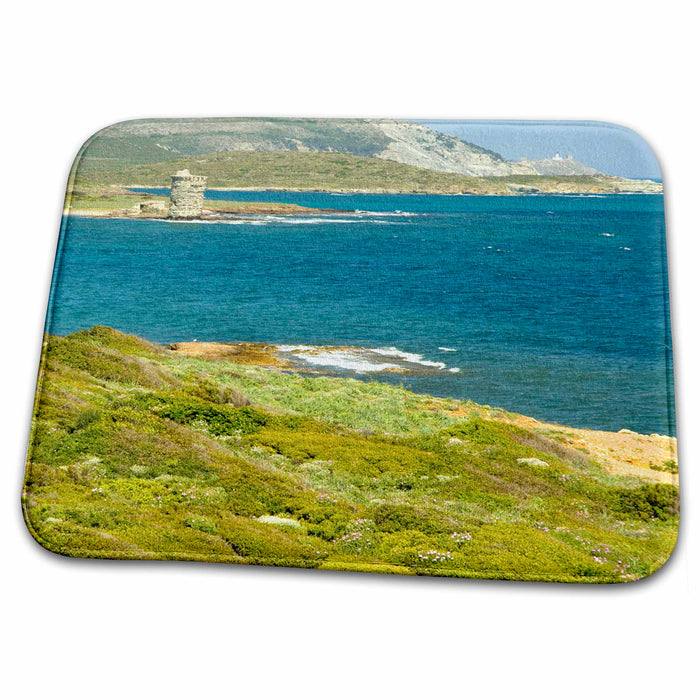 Dish Drying Mat - France, Corsica, Cap Corse, Genoan towers - EU09 TDR0035 - Trish Drury Corsica