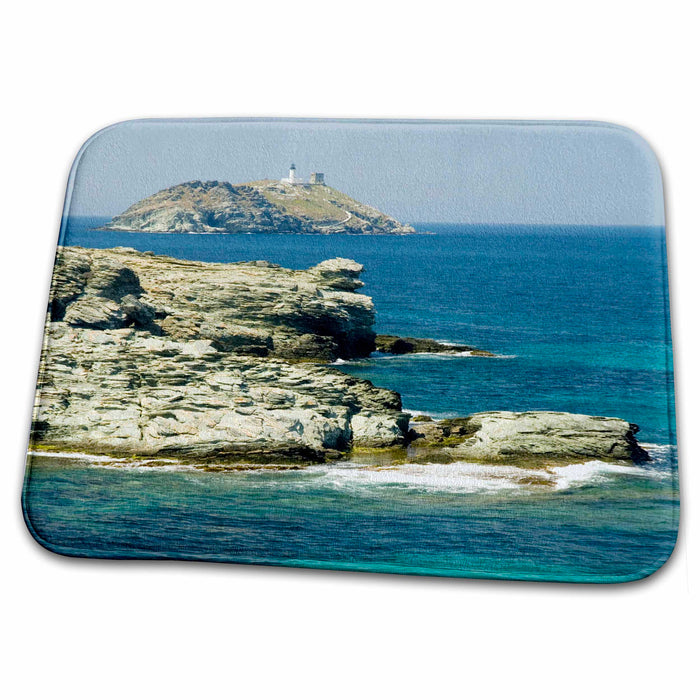 Dish Drying Mat - France, Corsica, Cap Corse, Meditteranean Coastline - EU09 TDR0081 - Trish Drury Corsica