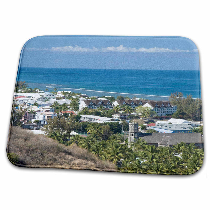 Dish Drying Mat - France, Reunion Island, St-Leu, town view - EU09 WBI1911 - Walter Bibikow France