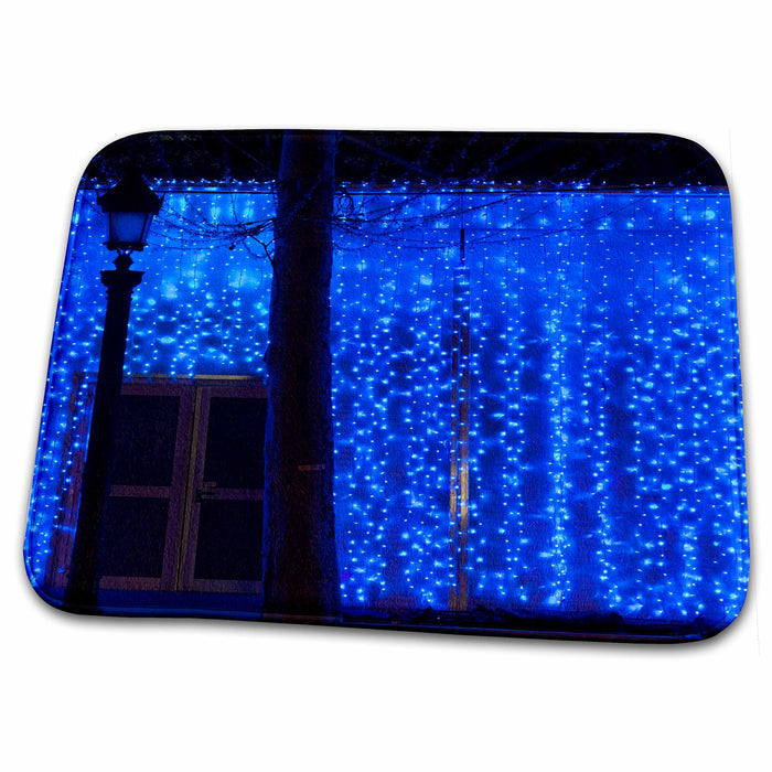 Dish Drying Mat - France, Paris, Champs Elysees, blue lights - EU09 WBI2680 - Walter Bibikow France