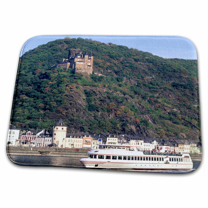 Dish Drying Mat - Rhine River, ferry boats, St Goarshausen, Germany - EU10 BBA0133 - Bill Bachmann Germany