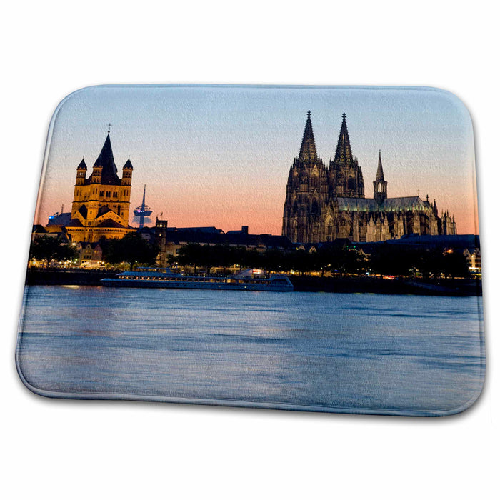 Dish Drying Mat - Cologne skyline, Rhine, Gross St Marin, Dom, Germany - EU10 DBN0038 - David Barnes City Skylines