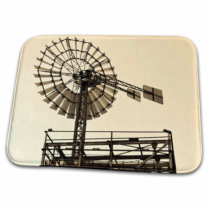 Dish Drying Mat - Germany, Duisburg Landscape Park, Windmill - EU10 WBI1003 - Walter Bibikow Windmills