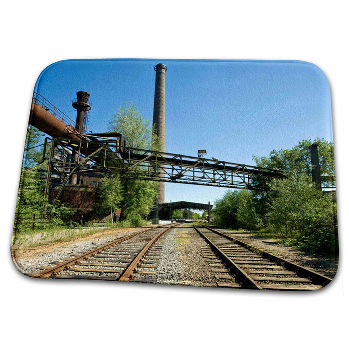 Dish Drying Mat - Germany, Duisburg Landscape Park, Train track - EU10 WBI1004 - Walter Bibikow Train tracks