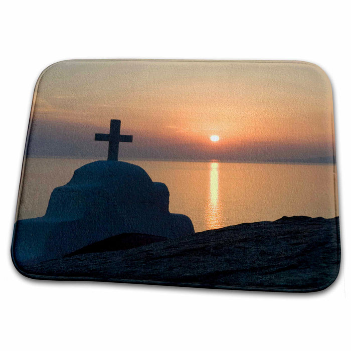 Dish Drying Mat - Greece, Mykonos, Hora, Greek Orthodox church - EU12 BJA0052 - Jaynes Gallery Churches