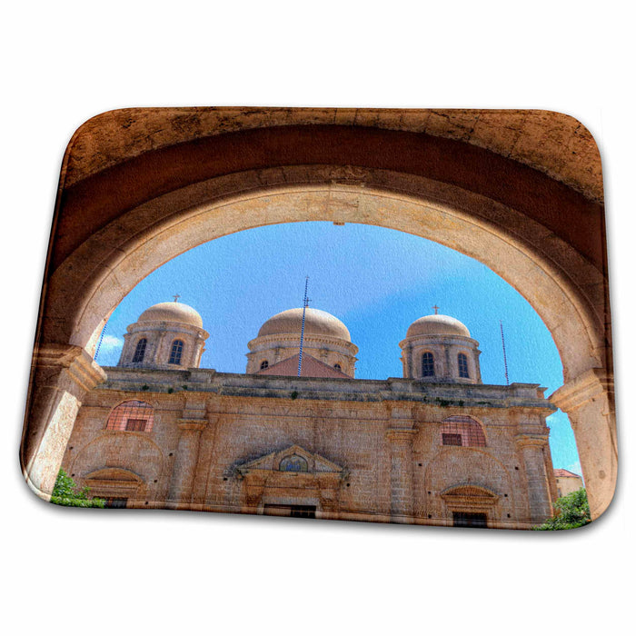 Dish Drying Mat - Greece, Crete, Archway into Monastery near Chania - EU12 DGU0256 - Darrell Gulin Monasteries