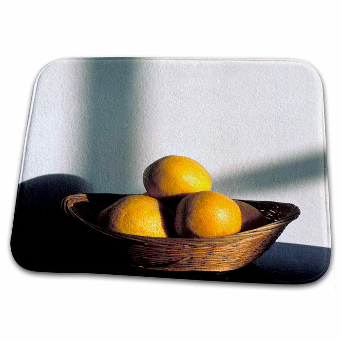 Dish Drying Mat - Oia, Santorini, Greece, Oranges in a basket - EU12 TGI0008 - Todd Gipstein Still Lifes