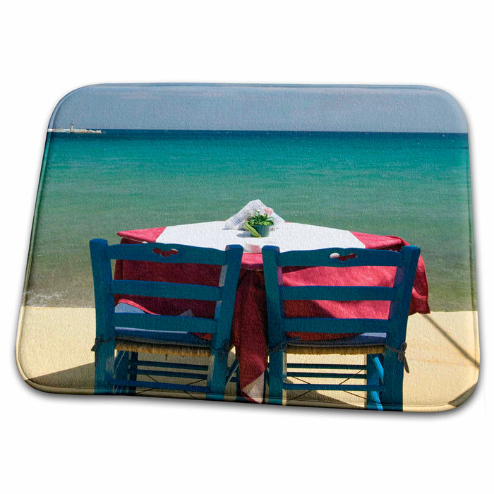 Dish Drying Mat - GREECE, Aegean Islands, SAMOS, Waterfront café - EU12 WBI1043 - Walter Bibikow Travel