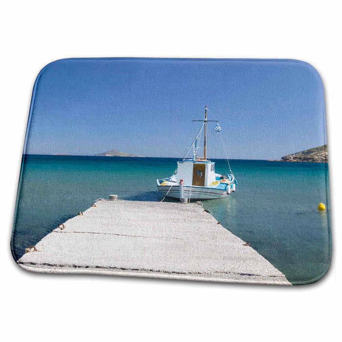 Dish Drying Mat - GREECE, Dodecanese, PATMOS, Fishing boat - EU12 WBI1119 - Walter Bibikow Fishing Boats