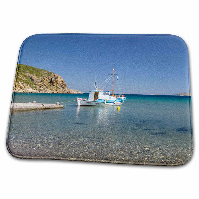 Dish Drying Mat - GREECE, Dodecanese, PATMOS, Fishing boat - EU12 WBI1121 - Walter Bibikow Fishing Boats