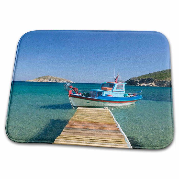 Dish Drying Mat - GREECE, Dodecanese, PATMOS, Fishing boat - EU12 WBI1132 - Walter Bibikow Fishing Boats