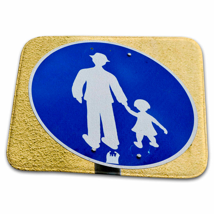 Dish Drying Mat - Blue walking sign, Budapest, Hungary, - EU13 THA0000 - Tom Haseltine Signs