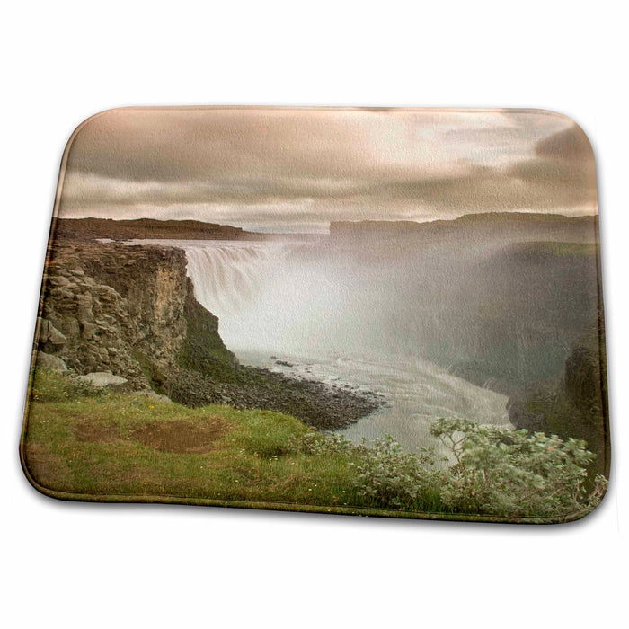 Dish Drying Mat - Iceland, Jokulsargljufur NP, Dettifoss Waterfall - EU14 BJA0048 - Jaynes Gallery Waterfalls