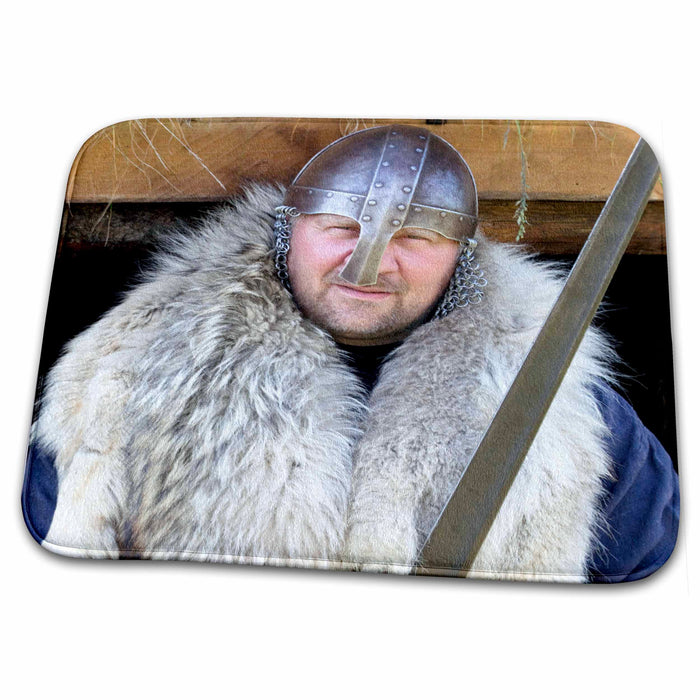 Dish Drying Mat - Viking Reenactor portrait, Northern Iceland - EU14 DBR0099 - Dave Bartruff Iceland