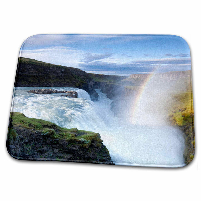 Dish Drying Mat - Iceland, Hvita River, Gullfoss waterfall, Rainbow - EU14 PSO0008 - Paul Souders Waterfalls