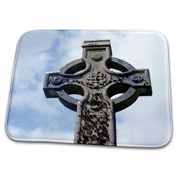 Dish Drying Mat - Ireland, Glendalough. Celtic Cross at Glendalough - EU15 KWI0036 - Kymri Wilt Ireland