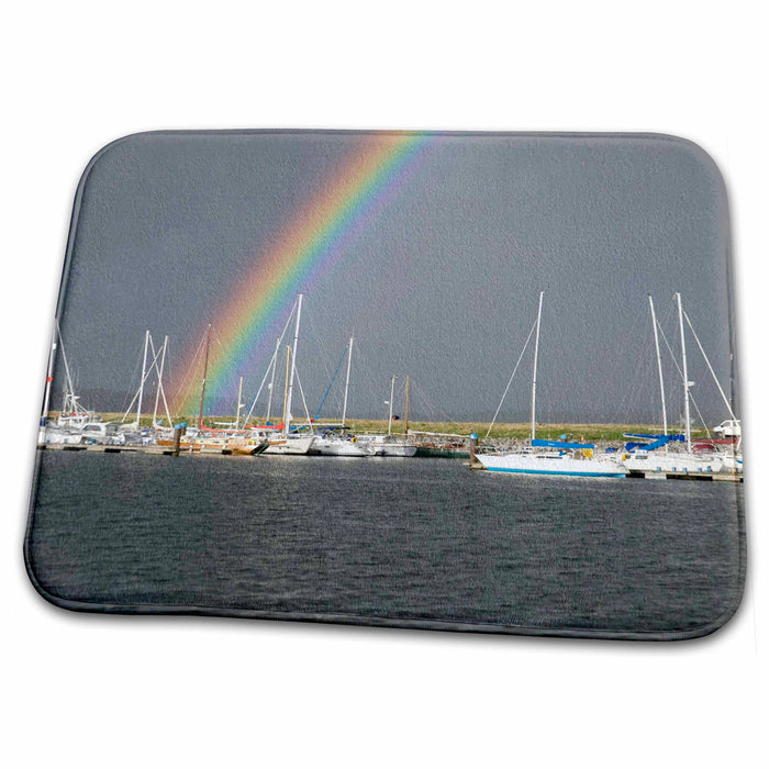 Dish Drying Mat - Dingle Waterfront, Ireland, Rainbows, Boats - EU15 PWA0040 - Patrick J. Wall Rainbows