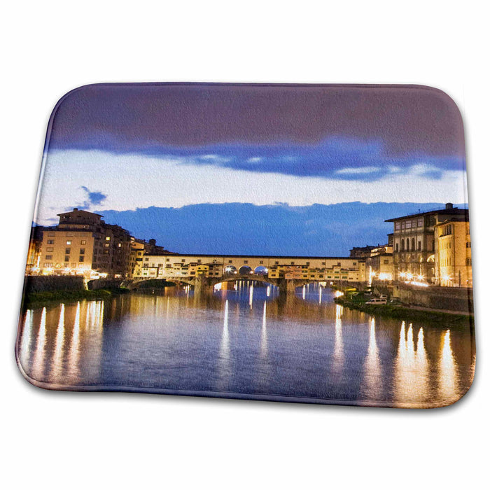 Dish Drying Mat - Italy, Florence, Arno River, Ponte Vecchio bridge - EU16 BJA0483 - Jaynes Gallery Florence