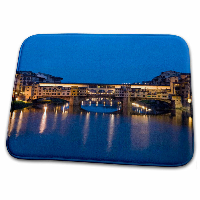 Dish Drying Mat - Italy, Florence, Ponte Vecchio Bridge, Arno River - EU16 BTH0023 - Brenda Tharp Florence