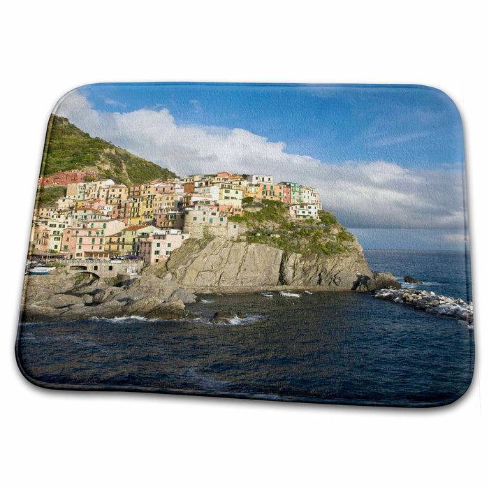 Dish Drying Mat - Italy, Cinque Terre, Manarola. Village cliff - EU16 BTH0127 - Brenda Tharp Cinque Terre