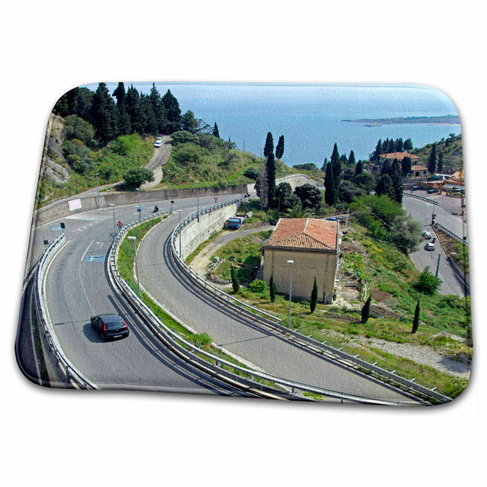 Dish Drying Mat - Italy, Sicily, Taormina, Sicilian roads - EU16 CMI0326 - Cindy Miller Hopkins Italy