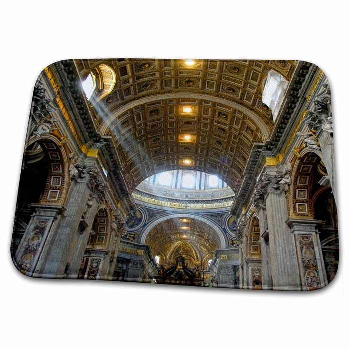 Dish Drying Mat - Italy, Rome. St Peters Basilica, interior - EU16 CMI0562 - Cindy Miller Hopkins Rome