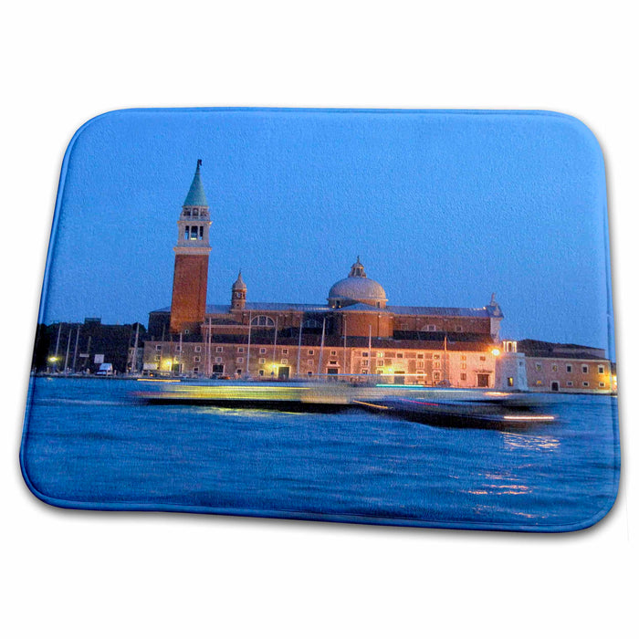 Dish Drying Mat - Italy, Venice. Water taxis at night - EU16 CMI0613 - Cindy Miller Hopkins Venice