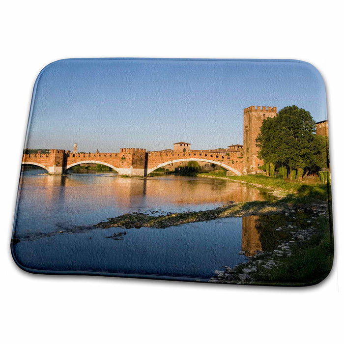 Dish Drying Mat - Adige River, Bridge, Ponte Scaligero, Venetia, Italy - EU16 DBN0128 - David Barnes Bridges